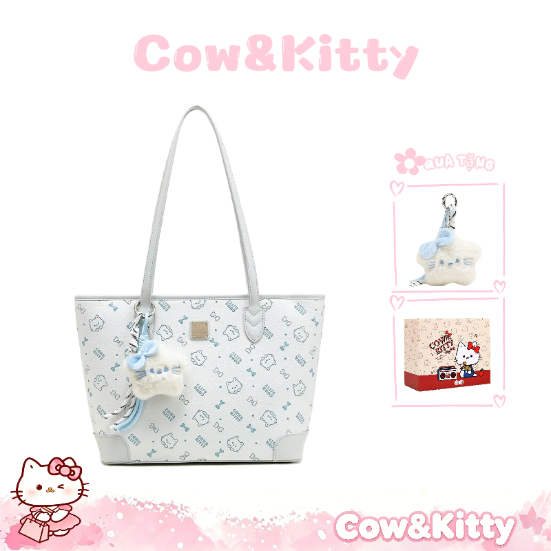 Cow&Kitty/BORRY ROSA Túi Tote màu xanh Túi xách tươi xách dễ thương Túi Tote dễ thương