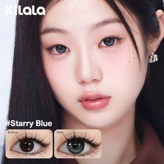 Kính áp tròng Kilala lens 1 ngày màu xám  DIA 14.0mm 14.2mm 14.5mm và màu xám Twinkle Brown，Ice Peach Grey，OatMilk Grey，Starry Blue lens cận 1 ngày có độ (0-7) 2 chiếc