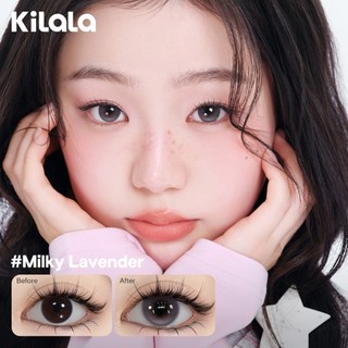 Kính áp tròng Kilala lens 1 ngày màu xám  DIA 14.0mm 14.2mm 14.5mm và màu xám Twinkle Brown，Ice Peach Grey，OatMilk Grey，Starry Blue lens cận 1 ngày có độ (0-7) 2 chiếc
