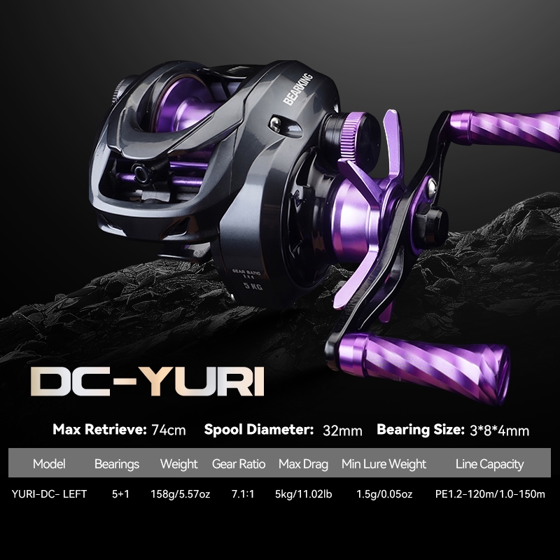 Máy câu quay BEARKING YURI-DC điều khiển số, vòng đệm carbon, bánh