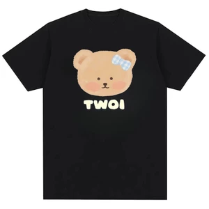 Áo thun Cotton nguyên chất họa tiết gấu kem dễ thương và vui nhộn dành cho nam và nữ