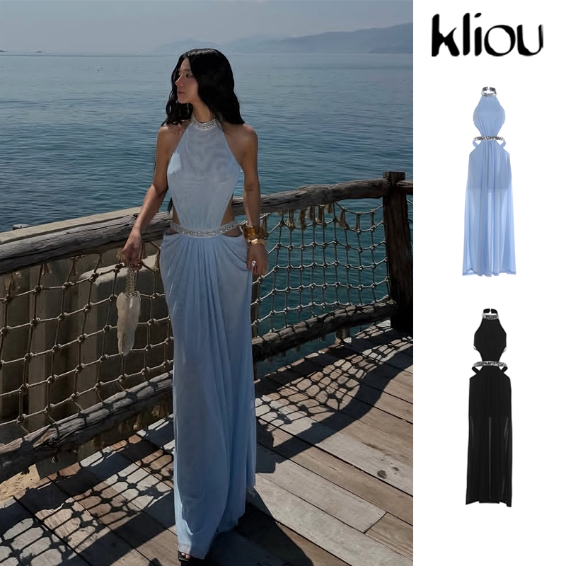 Kliou Dây Lưng Gợi Cảm Váy Dự Tiệc Hình Eo Ôm Hơn Nữ Mùa Hè Cay Cô Gái Phong Cách