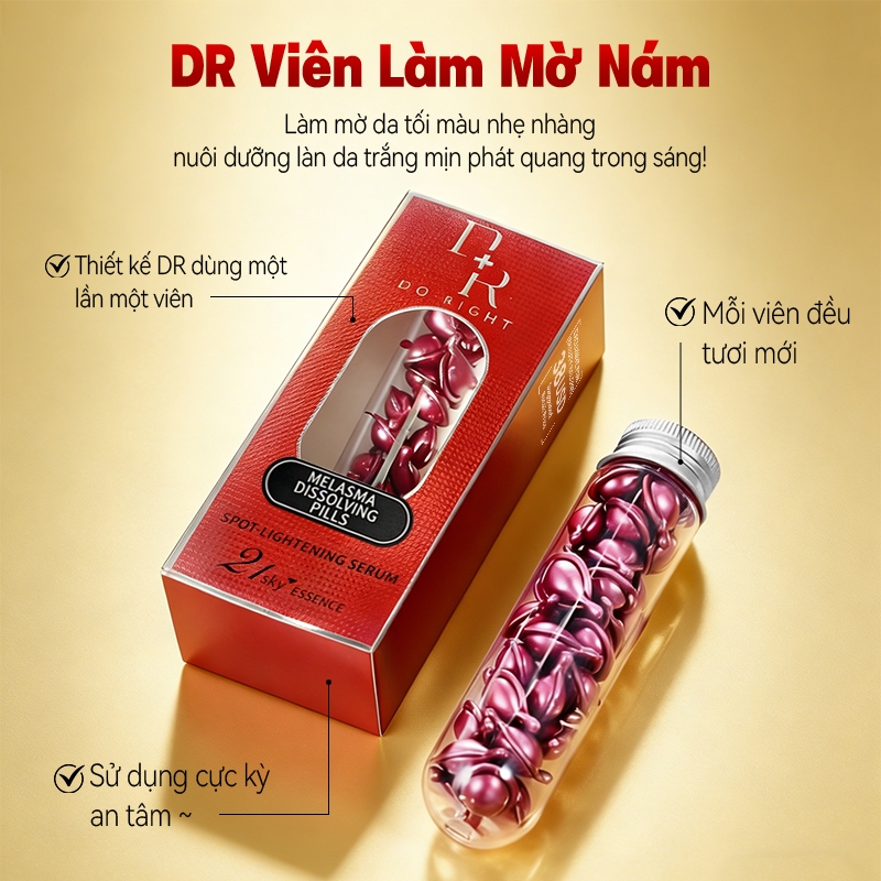 Tinh chất viên nang làm đen mờ DR Blemish 21 ngày Tinh chất làm sáng da, trẻ hóa làm sáng da ngay cả tông màu da, da nhạy cảm có thể sử dụng vết thâm nhẹ nhàng @ -