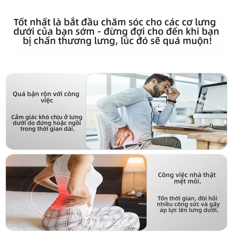 Thắt lưng Massage xung sưởi ấm & Thắt lưng trị liệu bằng đèn LED — Giảm đau lưng & Hỗ trợ thắt lưng