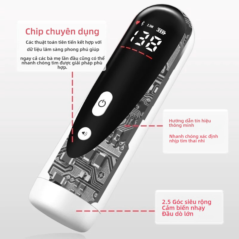 Máy dò nhịp tim siêu âm Doppler cho bé Máy dò nhịp tim di động dành cho bà bầu Ống nghe