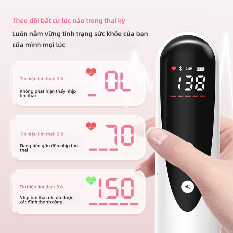 Máy dò nhịp tim siêu âm Doppler cho bé Máy dò nhịp tim di động dành cho bà bầu Ống nghe