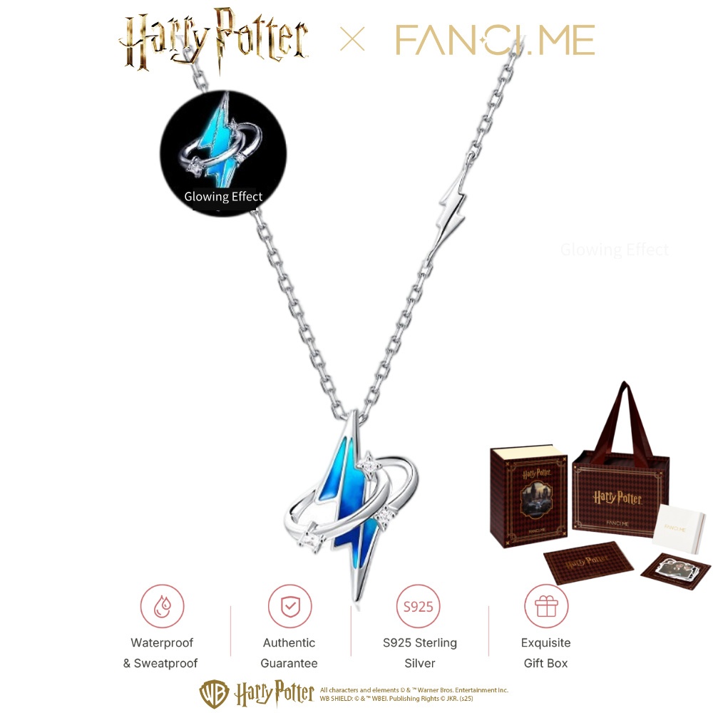 FANCIME × Harry Potter Patronus Mark Vòng cổ bạc Thiết kế phát sáng trong bóng tối (Luôn luôn)