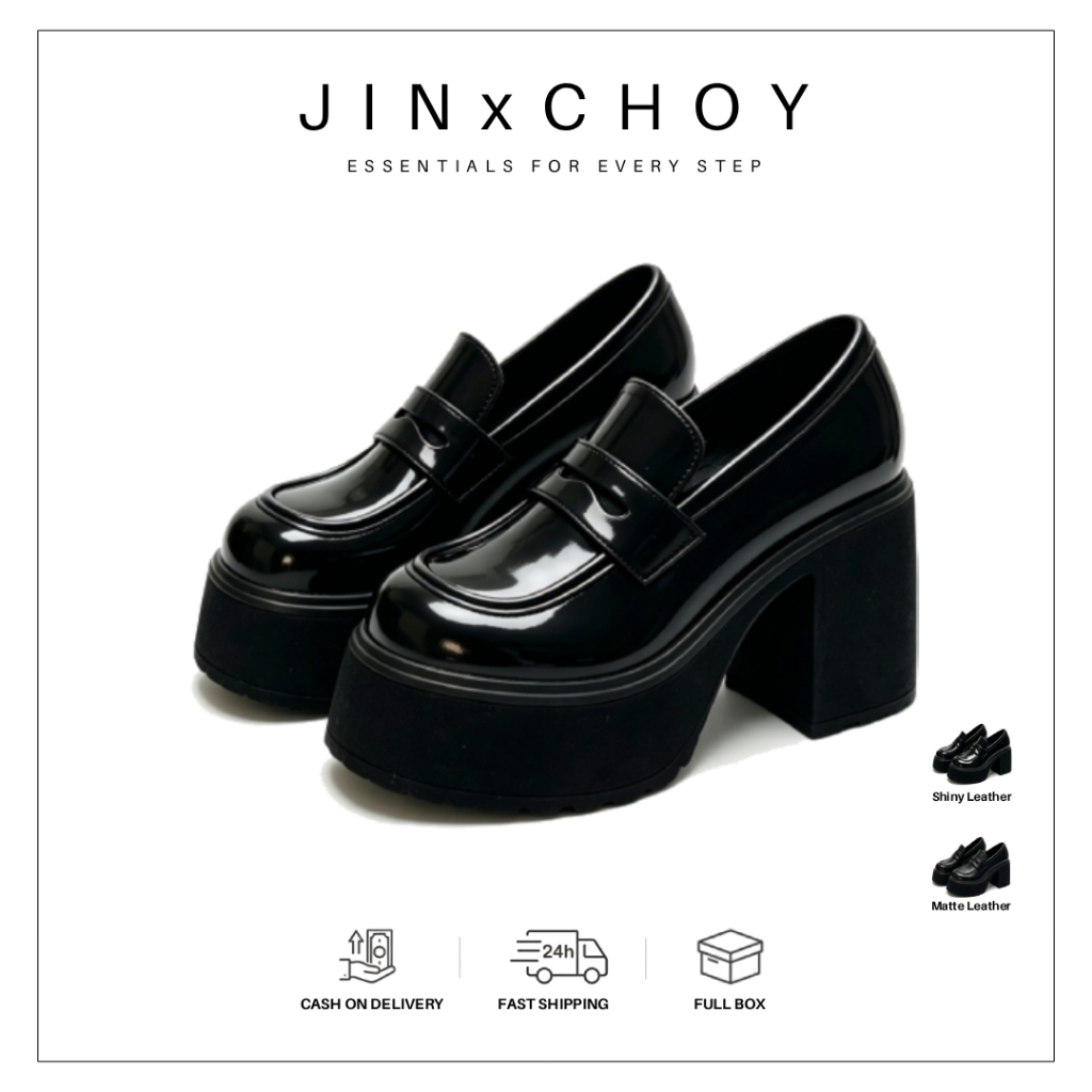 Giày cao gót Mary Jane đen mũi tròn, da PU, đế dày, phong cách Y2K retro, phù hợp công sở, sinh viên
