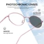 Cyxus Kính chặn ánh sáng xanh Photochromic hình bầu dục Khung kim loại nữ phong cách Hàn Quốc 8376