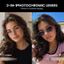 Cyxus Kính chặn ánh sáng xanh Photochromic hình bầu dục Khung kim loại nữ phong cách Hàn Quốc 8376