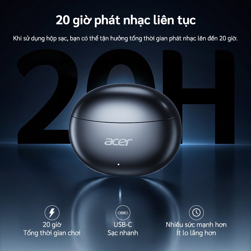 Tai nghe chơi game Acer OHR 627 Bluetooth Độ trễ thấp In-Ear IPX5 HIFI Chất lượng âm thanh Bluetooth chống nước 5.4