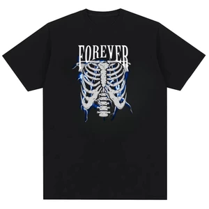 Skull Forever Exists Pattern Design Áo thun Cotton nguyên chất dành cho nam và nữ
