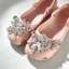 Phong Cách Cổ Tích Hoa Bạc Họa Tiết Giày Quyến Rũ 6 Chiếc Sandal Nữ Trang Trí Nút DIY Phụ Kiện Giày Bộ