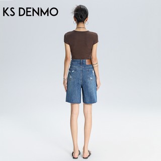 Retro Thời Trang 丨 Quần Jean Năm Điểm Rách Rộng Nữ 2026 Quần Short Mới Rời Ôm Hơn Nhìn Thẳng Quần