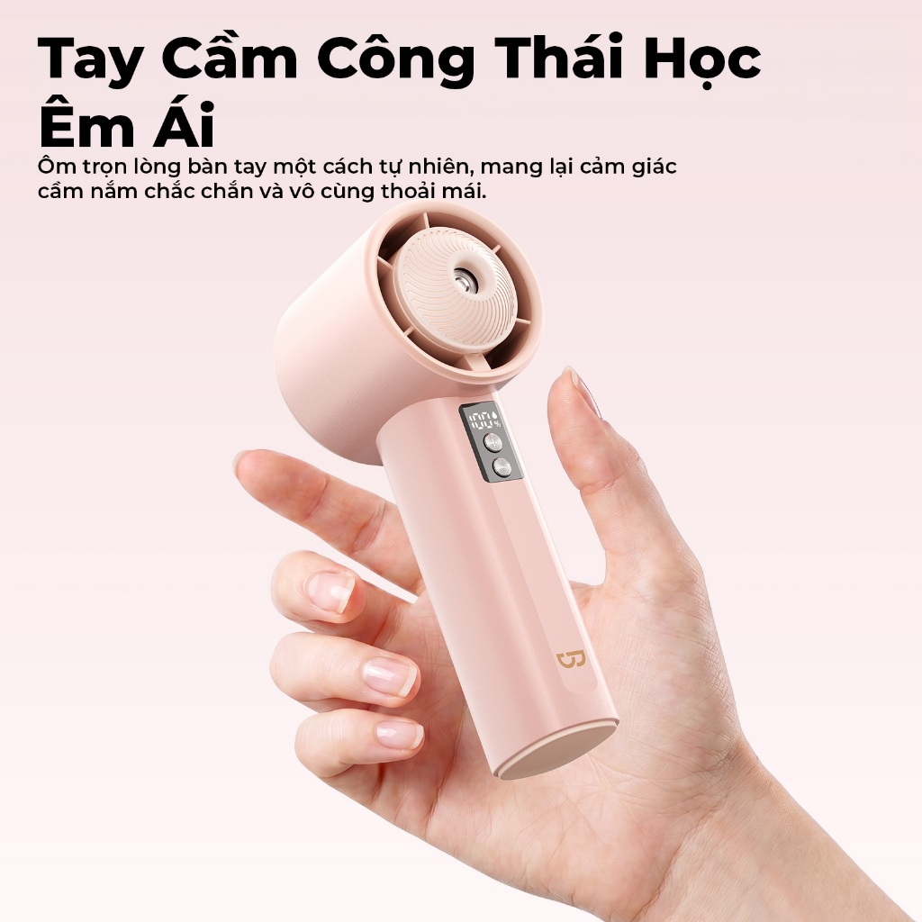 GOOJODOQ Quạt phun sương Hydrating Mini cầm tay cầm tay gió mạnh tốc độ cao GFS030