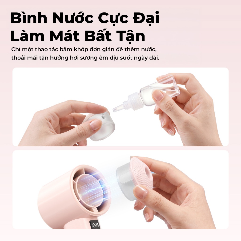 GOOJODOQ Quạt phun sương Hydrating Mini cầm tay cầm tay gió mạnh tốc độ cao GFS030