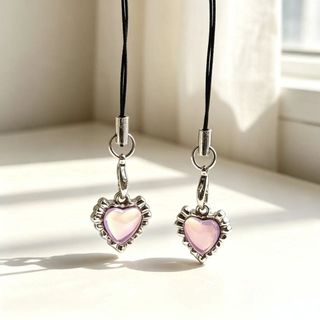 Mặt dây chuyền điện thoại di động Màu hồng dịu dàng Mặt dây chuyền tình yêu Mặt dây chuyền điện thoại di động