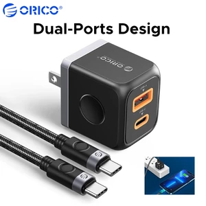 Bộ sạc nhanh ORICO PD20W Bộ sạc US Plug Type C với cáp Lightning được chứng nhận MFi Bộ chuyển đổi sạc di động Mini