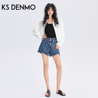 Màu Xanh Đậm Cao Cấp Quần Short Denim Nữ Mùa Hè 2026 Phong Cách Mới Rời Ôm Hơn Nhìn Chữ a Không Đều Hot Quần