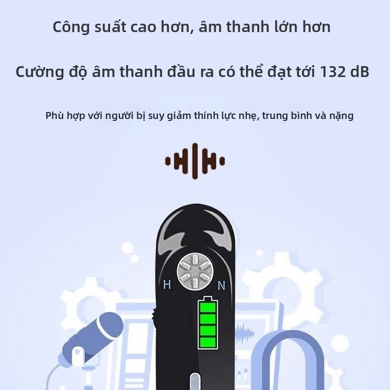 Máy trợ thính loại hộp trợ thính có thể sạc lại cho người già có tuổi thọ pin 24H & Giảm tiếng ồn thông minh