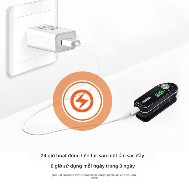 Máy trợ thính loại hộp trợ thính có thể sạc lại cho người già có tuổi thọ pin 24H & Giảm tiếng ồn thông minh