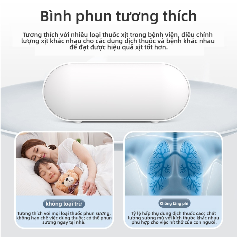 Máy phun sương máy nén y tế di động cho trẻ em và người lớn, mẫu pin lithium có thể sạc lại