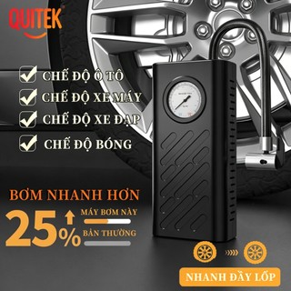 QUITEK Máy Bơm Mini Cho Ô Tô/Xe Máy/Xe Đạp - Màn Hình Số Độ Chính Xác Cao, Bơm Nhanh