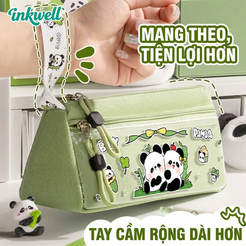 hộp bút/Hộp Bút Dung Tích Lớn 2 Ngăn / Gấu Trúc Cute /Túi Đựng Bút Học Sinh Nhiều Ngăn