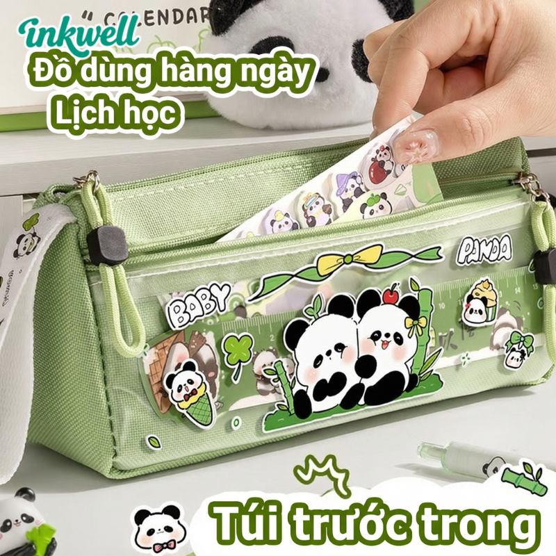 hộp bút/Hộp Bút Dung Tích Lớn 2 Ngăn / Gấu Trúc Cute /Túi Đựng Bút Học Sinh Nhiều Ngăn