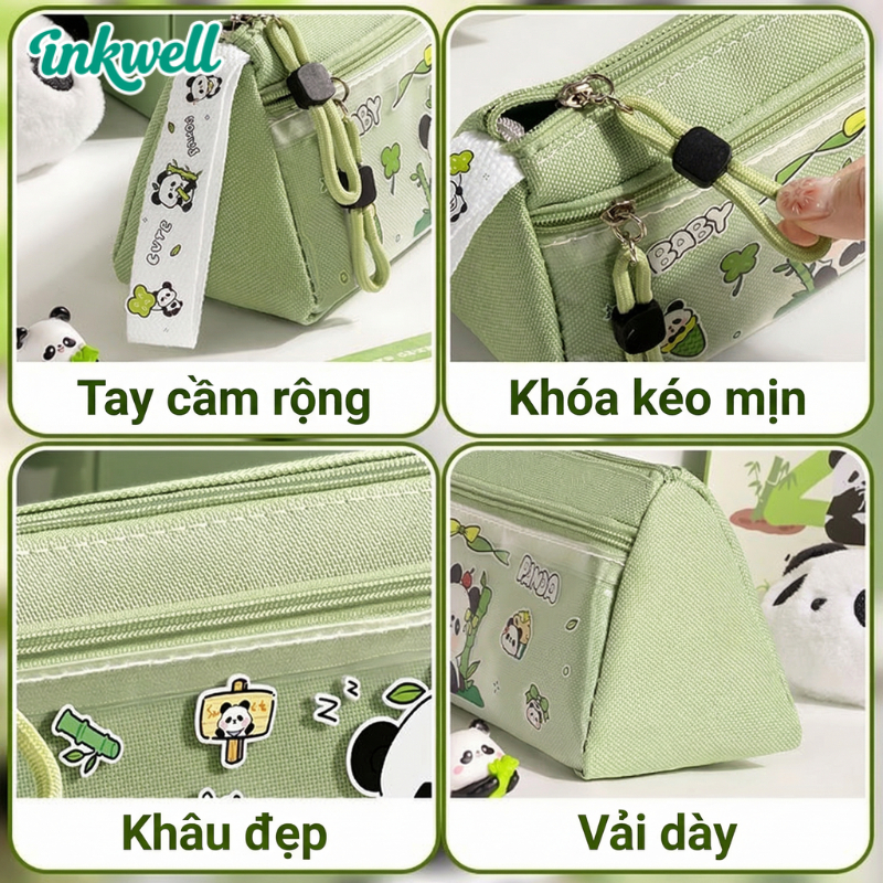 hộp bút/Hộp Bút Dung Tích Lớn 2 Ngăn / Gấu Trúc Cute /Túi Đựng Bút Học Sinh Nhiều Ngăn