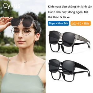 Cyxus Kính râm phân cực/Kính mávt đeo chồng lên kính cận/chống tia TR90/UV400, chống chói, thích hợp cho lái xe, thiết kế ôm sát khuôn mặt. 1114