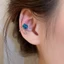Bất Đối Xứng AB Thiết Kế Màu Xanh Vuông Cắt Cubic Zirconia Vòng Đeo Tai Không Đục Màu Bạc Nhỏ Cz Lát Kẹp Trên Bông Tai Tối Giản Thanh Lịch Hàng Ngày Trang Sức Quà Tặng Cho Nữ