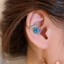 Bất Đối Xứng AB Thiết Kế Màu Xanh Vuông Cắt Cubic Zirconia Vòng Đeo Tai Không Đục Màu Bạc Nhỏ Cz Lát Kẹp Trên Bông Tai Tối Giản Thanh Lịch Hàng Ngày Trang Sức Quà Tặng Cho Nữ