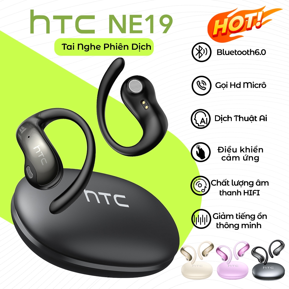 HTC NE19 Tai Nghe Phiên Dịch bluetooth 6.0 Tai nghe không dây âm thanh nổi HiFi Al Tai nghe không dây dịch