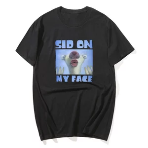 Ngộ nghĩnh Sid Trên Mặt Tôi Meme Cursed Sloth Graphic Áo nam Nữ Chất Lượng Cao Mùa Hè Vintage Áo Quá Khổ Cotton Tee Áo Sơ Mi