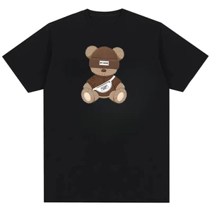 Thiết kế in họa tiết gấu bông thời trang, áo thun cotton nguyên chất cao cấp dành cho nam và nữ