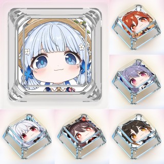 Genshin Impact Keycaps Hoạt Hình Dễ Thương Keycaps Tùy Chỉnh Bàn Phím Cơ Trong Suốt Keycaps