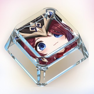 Genshin Impact Keycaps Hoạt Hình Dễ Thương Keycaps Tùy Chỉnh Bàn Phím Cơ Trong Suốt Keycaps