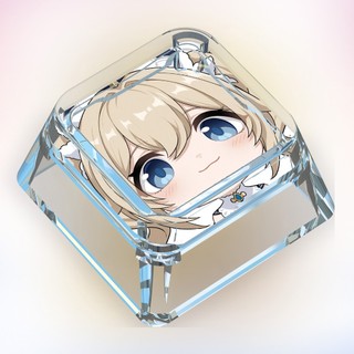 Genshin Impact Keycaps Hoạt Hình Dễ Thương Keycaps Tùy Chỉnh Bàn Phím Cơ Trong Suốt Keycaps