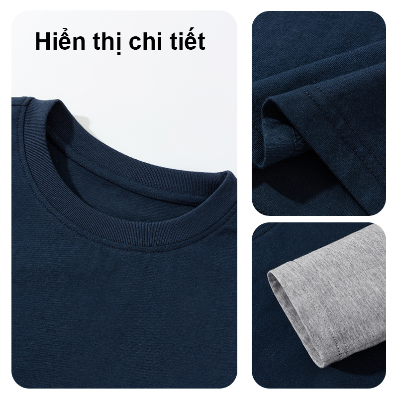 W.G.Q Áo thun dài tay bé trai，vải Cotton 100% mềm mại thoải mái，thoáng khí thấm mồ hôi có Việt Nam