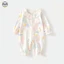 Bộ đồ Cotton nguyên chất cho bé / Bộ áo liền quần dài tay thoáng khí thoải mái