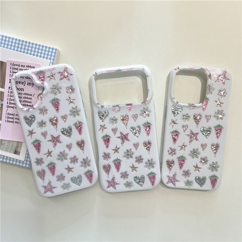 Ốp điện thoại xử lý IMD cho iPhone 17 Pro Max Star Strawberry