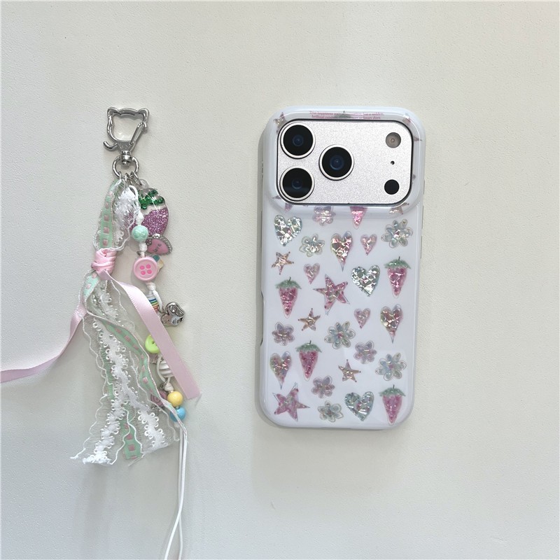 Ốp điện thoại xử lý IMD cho iPhone 17 Pro Max Star Strawberry