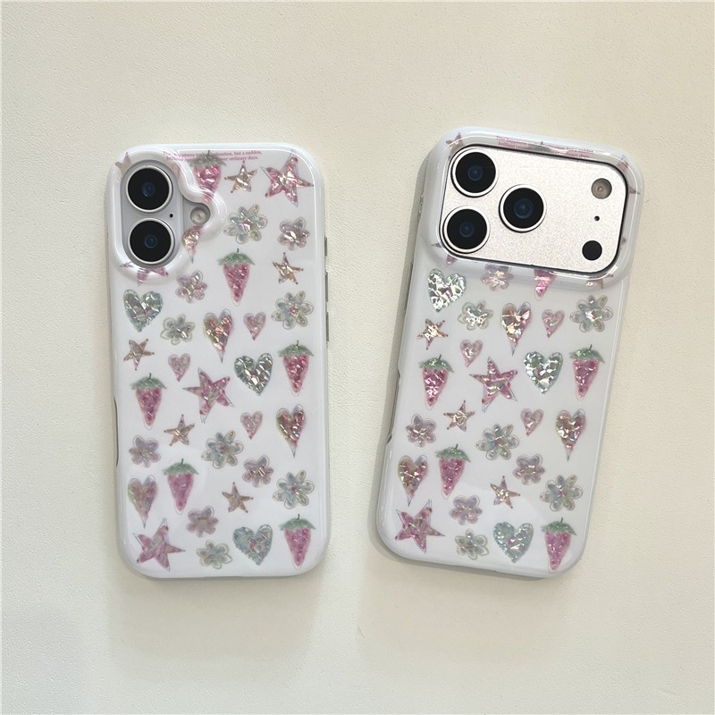 Ốp điện thoại xử lý IMD cho iPhone 17 Pro Max Star Strawberry