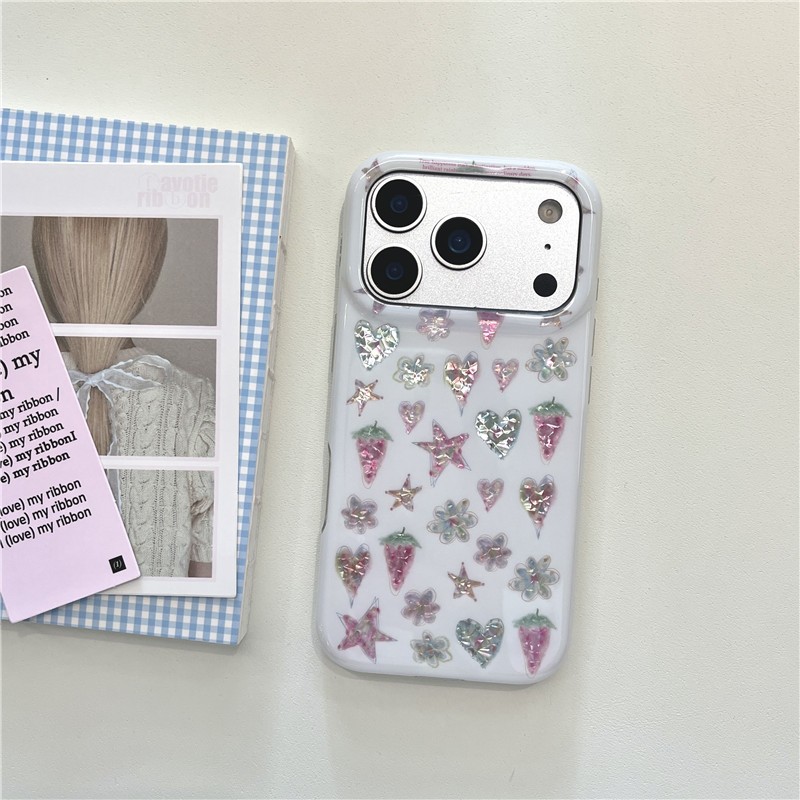 Ốp điện thoại xử lý IMD cho iPhone 17 Pro Max Star Strawberry