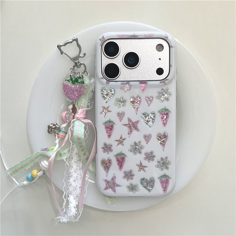 Ốp điện thoại xử lý IMD cho iPhone 17 Pro Max Star Strawberry