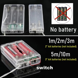 Đèn dây LED Pin AA, Đèn vòng hoa lấp lánh cổ tích LED, Đèn trang trí di động chống nước IP44, Ngoài trời trong nhà cho Giáng sinh, Ngày lễ, Đám cưới, Tiệc sinh nhật