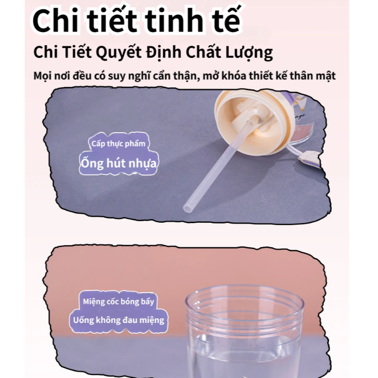 [Vận chuyển nhanh] Cốc nước SIMPLEAID, Chai nước chống rò rỉ uống nước đôi, Cốc cà phê có dây đựng dung tích lớn 550ml dễ thương dành cho học sinh