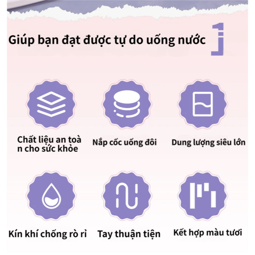[Vận chuyển nhanh] Cốc nước SIMPLEAID, Chai nước chống rò rỉ uống nước đôi, Cốc cà phê có dây đựng dung tích lớn 550ml dễ thương dành cho học sinh