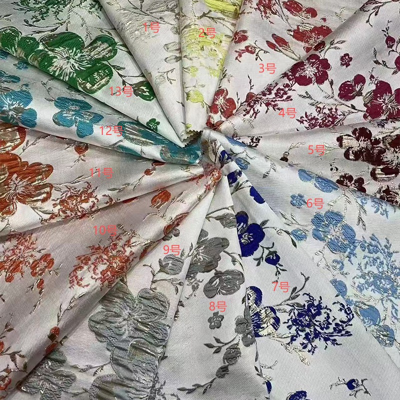 Lụa vàng hoa mai dập nổijacquard - liệu cho đầm và áo khoác nữ, phù hợp DIY